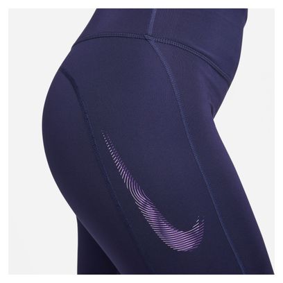 7/8 Damen Nike Dri-Fit Fast Swoosh Tights Blau Violett
