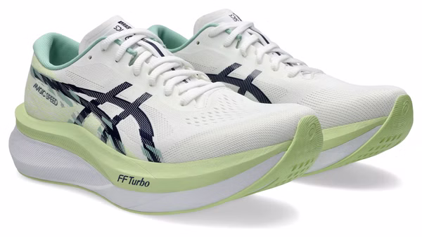 Asics Magic Speed 4 hardloopschoenen wit/groen voor heren