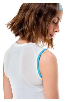 Camiseta sin mangas Compressport Trail Racing blanca para mujer
