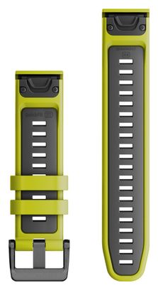 Muñequera de silicona Garmin QuickFit de 22 mm Amarillo lima eléctrico Gris grafito