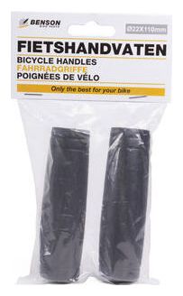 Poignées de vélo - caoutchouc - noir - 22 x 110 mm