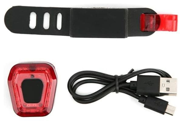 Feu arrière de vélo Rouge 14 LEDs - Rechargeable par USB - Etanche