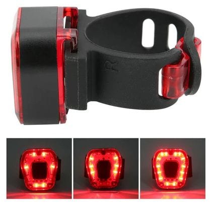 Feu arrière de vélo Rouge 14 LEDs - Rechargeable par USB - Etanche