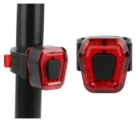 Feu arrière de vélo Rouge 14 LEDs - Rechargeable par USB - Etanche