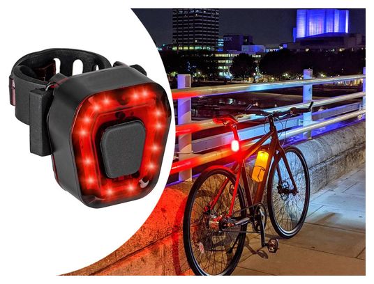 Feu arrière de vélo Rouge 14 LEDs - Rechargeable par USB - Etanche