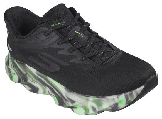 Skechers Slip-ins Aero Burst Glow in the Dark hardloopschoenen, zwart/groen, heren