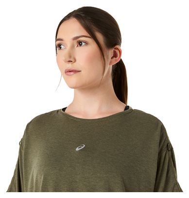 T-Shirt Running Asics Nagino Run Adjustable Kaki Femme