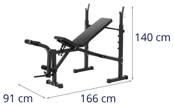 Banc de musculation capacité de charge jusqu'à 100 kg réglable inclinaison 180 - 152° banc musculation banc d'entraînement banc de sport 14_0007976