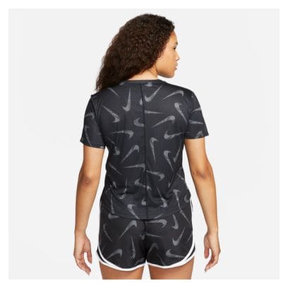 Camiseta de manga corta Nike Dri-Fit <strong>Swoosh Print Mujer</strong> Negra