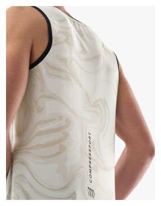 Débardeur Compressport Performance Blanc/Marron Homme