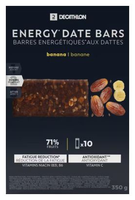 Barres énergétiques Decathlon Nutrition Dattes/Bananes 10x35g