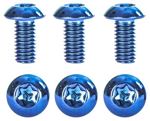 Kit de 6 Vis de Disque NEATT Inox M5x10mm Bleu