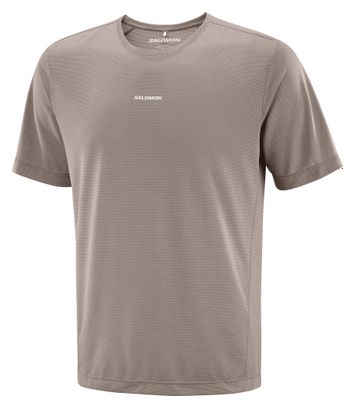 T-Shirt Running Salomon SHKout Core Marron Homme
