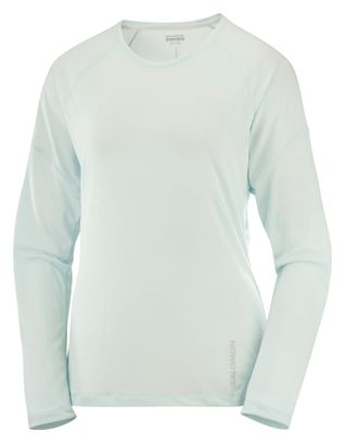 T-Shirt Technique Manches Longues Femme Salomon Cross Run Bleu Clair