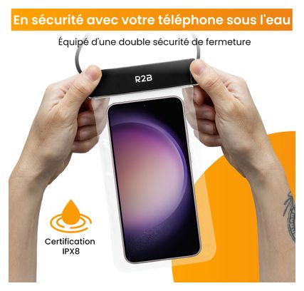 Housse étanche pour smartphone avec cordon R2B Lot de 2