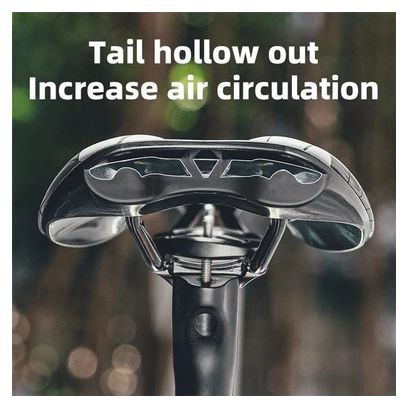 Selle de vélo de route et VTT respirante en cuir PU- noir