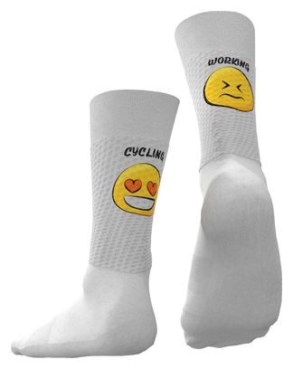 Chaussettes de Cyclisme Respirantes - Blanc / Working vs Cycling