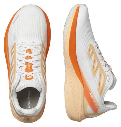 Salomon Aero Blaze 2 Running Shoes White Orange Women  display picture 2