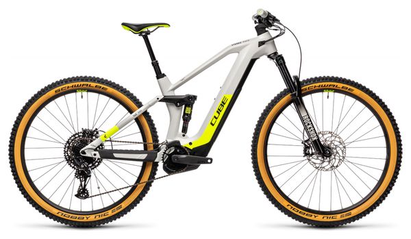 Cube Stereo Hybrid 140 HPC Race 625 Electric Full Suspension MTB Sram NX/SX Eagle 12S 625 Wh 29'' Grey Yellow 2021