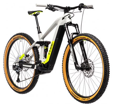 Cube Stereo Hybrid 140 HPC Race 625 Electric Full Suspension MTB Sram NX/SX Eagle 12S 625 Wh 29'' Grey Yellow 2021