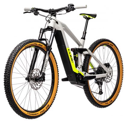 Cube Stereo Hybrid 140 HPC Race 625 Electric Full Suspension MTB Sram NX/SX Eagle 12S 625 Wh 29'' Grey Yellow 2021