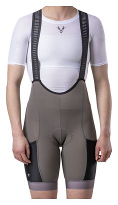 Pantaloncini da ciclismo da donna LeBram Off-Road Cargo, marrone talpa
