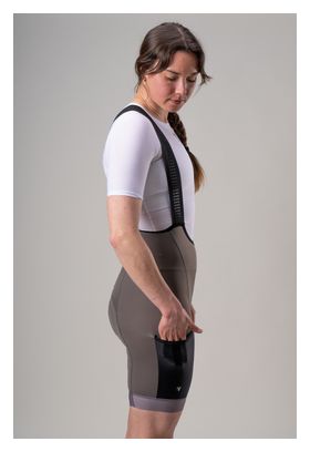 Pantaloncini da ciclismo da donna LeBram Off-Road Cargo, marrone talpa