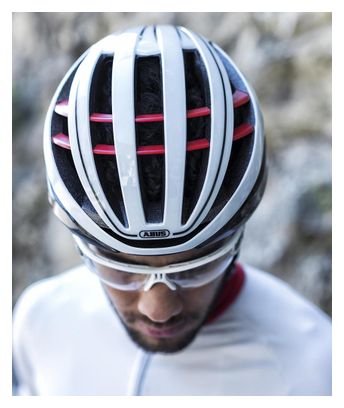 Casco Abus Aventor Blanco Rojo