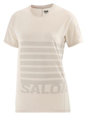 Maglia Salomon Sense Aero Beige a maniche corte da donna