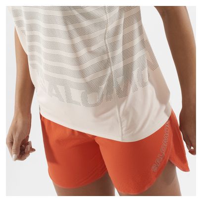 Maglia Salomon Sense Aero Beige a maniche corte da donna