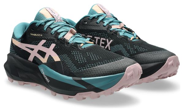 Asics Trabuco 14 GTX Trail Running Shoes, Black/Blue/Pink, Women's