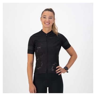 Maillot Manches Courtes Velo Rogelli Marble - Femme - Noir/Gris
