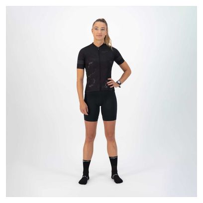 Maillot Manches Courtes Velo Rogelli Marble - Femme - Noir/Gris