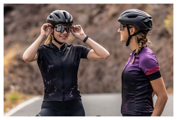 Maillot Manches Courtes Velo Rogelli Marble - Femme - Noir/Gris