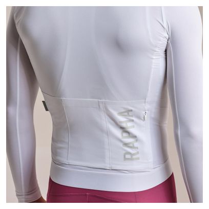 Maglia a maniche lunghe Rapha Pro Team Lightweight bianca da uomo