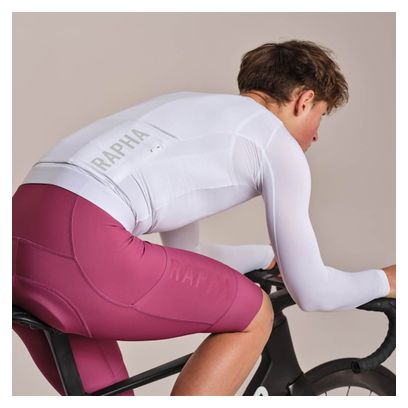 Maglia a maniche lunghe Rapha Pro Team Lightweight bianca da uomo