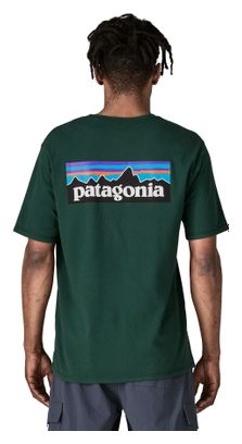 Maglietta Patagonia P-6 Logo Responsibili-Tee Verde Uomo