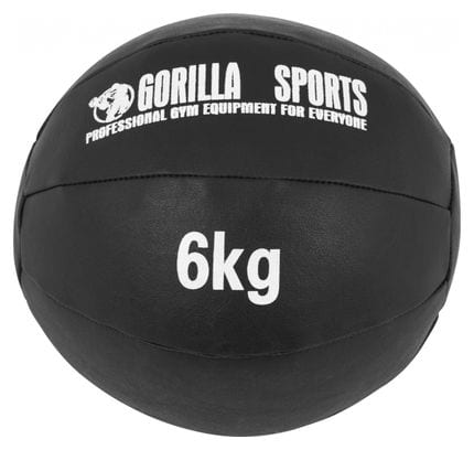Médecine Ball Gorilla Sports Cuir Synthétique de 1kg à 10kg - Poids : 6 KG