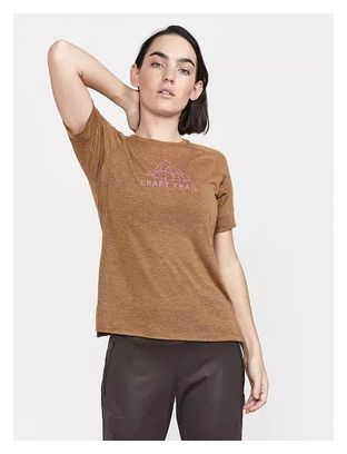 T-Shirt Manches Courtes Craft ADV Trail Wool Marron Femme