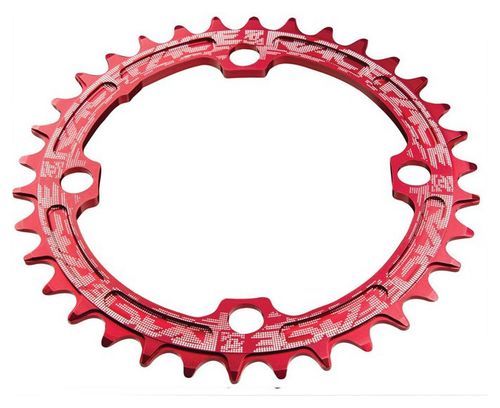 Race Face Plato único ancho estrecho 104 mm BCD (agujeros roscados) rojo