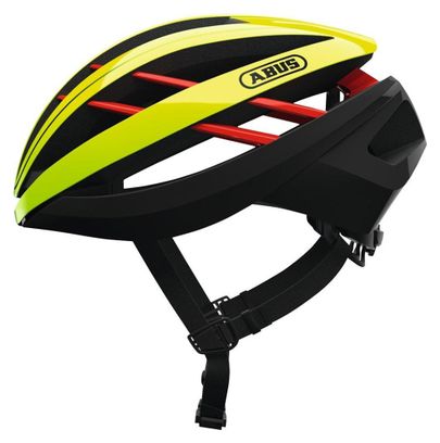 Casque Abus Aventor Jaune Fluo Rouge