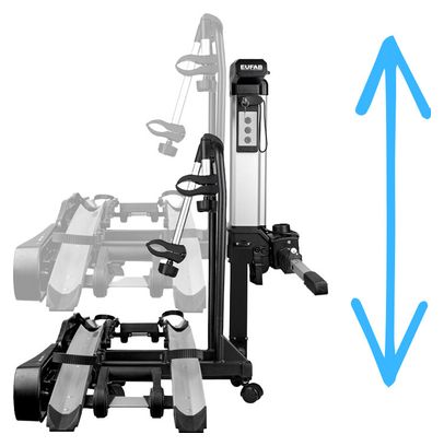 Portabicicletas de enganche Eufab Bike Lift 13 Clavijas - 2 Bicicletas (Compatible con E-Bikes) Negro Plata