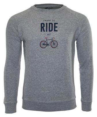 Long Sleeve T-Shirt Rubb'r I Want to Ride Grey