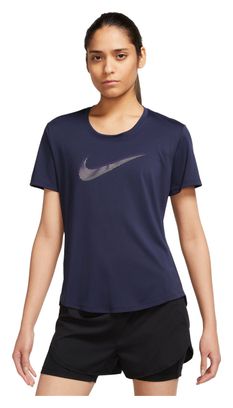 Camiseta de manga <strong>corta Nike Dri-Fit Swoosh Mujer Azul Mor</strong>ado