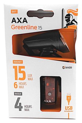 AXA kit d'éclairage Greenline 15 Lux Usb