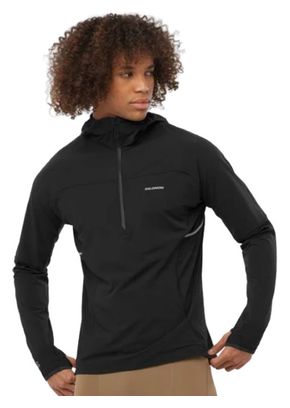 Chaqueta con capucha Salomon Sense Aero Hybrid 1/2 Zip Negra