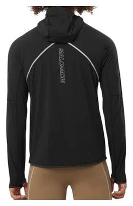 Chaqueta con capucha Salomon Sense Aero Hybrid 1/2 Zip Negra