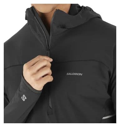 Salomon Sense Aero Hybrid 1/2 Zip Hooded Jacket Black