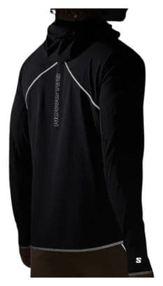 Chaqueta con capucha Salomon Sense Aero Hybrid 1/2 Zip Negra