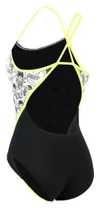 Maillot de Bain 1-Pièce Femme Michael Phelps Manga Racing Back Blanc / Noir